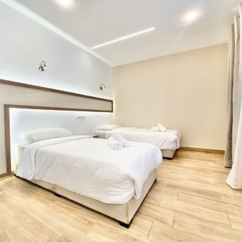 Sunset Surf Suites apartment interior in Taghazout, modern surf accommodation